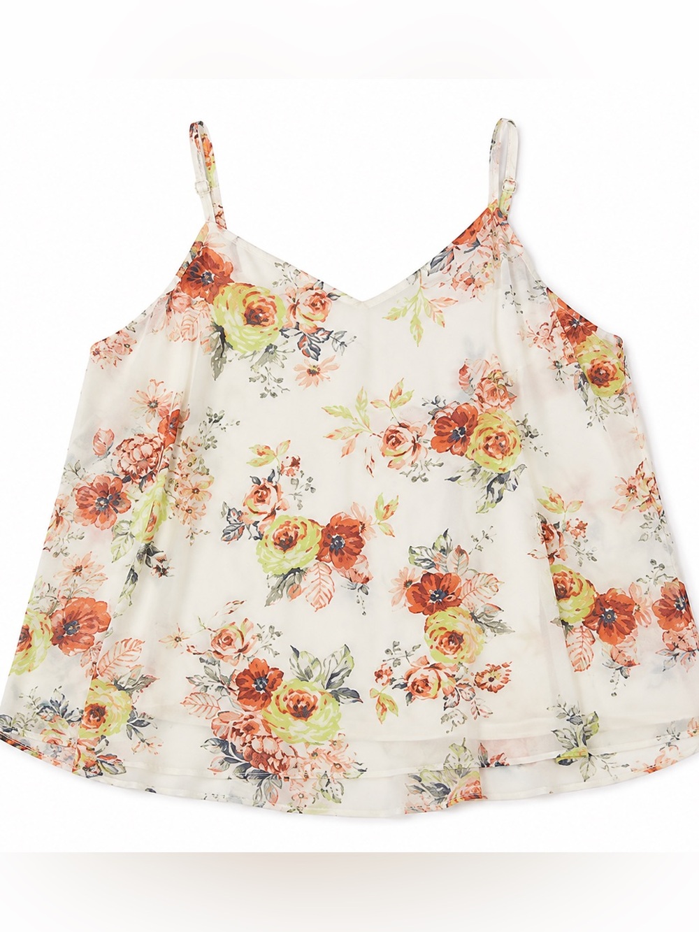 NWT Torrid Sophie Chiffon White and Floral Cami | Size 1X (14/16) - Picture 3 of 8